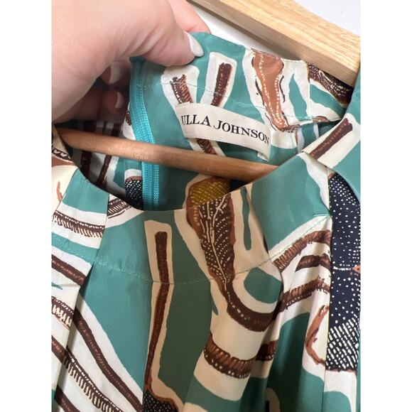 NEW Ulla Johnson Anila Floral Puff Sleeves Crew Neck Blouse Top in Topaz - Picture 4 of 7